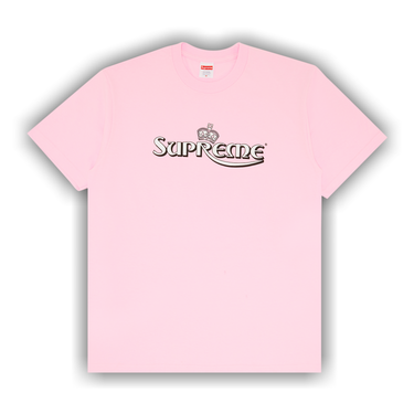 Supreme chrome hotsell logo tee pink