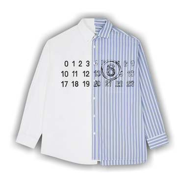 MM6 腕章 Buy MM6 Maison Margiela Spliced Numbers Shirt 'Blue/White