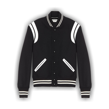 SAINT LAURENT TEDDY JACKET  ウール ジャケット Saint Laurent 2021 Teddy Varsity Jacket - Size L - TheRelux.com