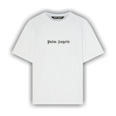 Tシャツ・カットソー PALM ANGELS Men T Shirts PMAA089S24JER0020110 White BACK CURVED LOGO SLIM TEE OFF WHITE - BL in OFF WHITE