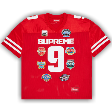 Buy Supreme Championships Embroidered Football Jersey 'Red