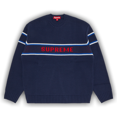 Supreme Chest Stripe Sweater 'Navy'