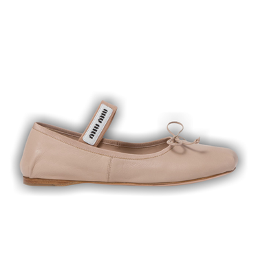バレエシューズ MIU MIU 5F794D_XUU_F0NZ2 LEATHER BALLERINAS Water Lily Leather Ballerinas | Miu Miu