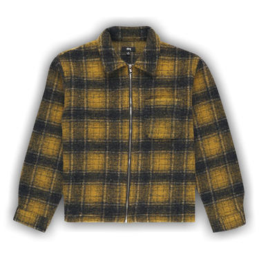 Buy Stussy Wool Plaid Zip Shirt Yellow 1110297 YELL GOAT