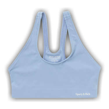 Buy Sporty & Rich Serif Logo Sports Bra 'Washed Hydrangea