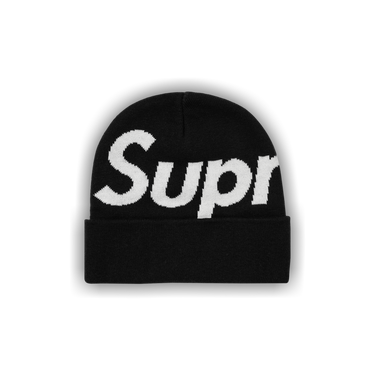[大人気] Supreme Big Logo Beanie Black Supreme 