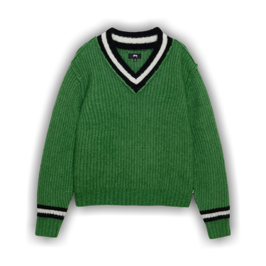 【STUSSY】MOHAIR TENNIS SWEATER Stüssy Men's' Mohair Tennis Sweater in Black | LN-CC®
