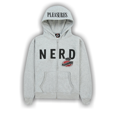 ☆NERDY☆ NY Hoodie Shirt Light Grey Pleasures NERD Zip Up Hoodie in Heather Grey – Oneness Boutique