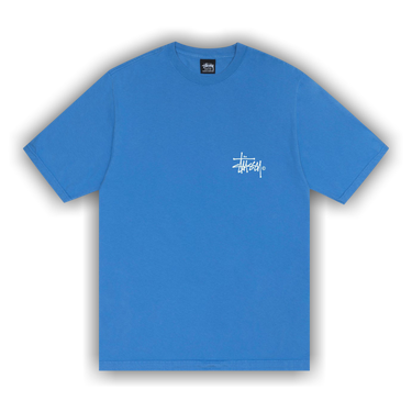 ★【STUSSY】★Big Basic Pigment Dyed T-Shir.t Natural Blue★ Stussy Big Basic Pigment Dyed Tee Shirt in Natural/Blue