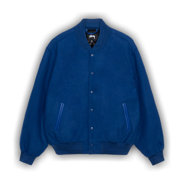 Buy Stussy Sport Melton Varsity Jacket 'Royal' - 115736 ROYA | GOAT