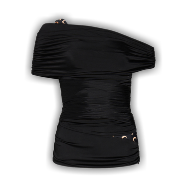 Buy Marine Serre Jersey Body Shelter Draped Off Shoulder Top