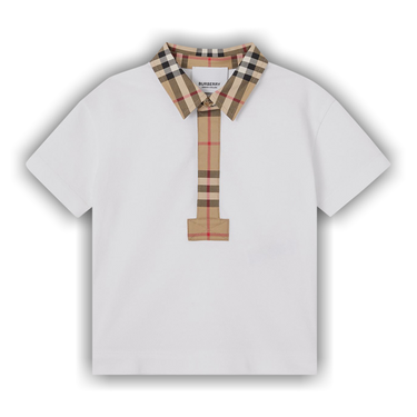 BURBERRY キッズ 長袖シャツ Buy Burberry Kids Check Trim Short-Sleeve Polo Shirt 'White