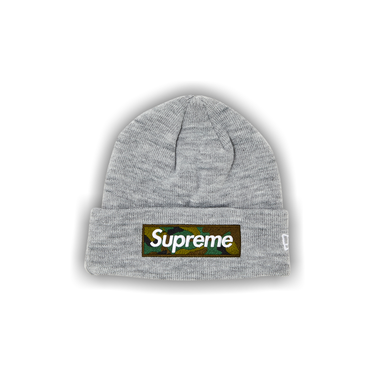 Buy Supreme x New Era Box Logo Beanie 'Heather Grey' - FW23BN26