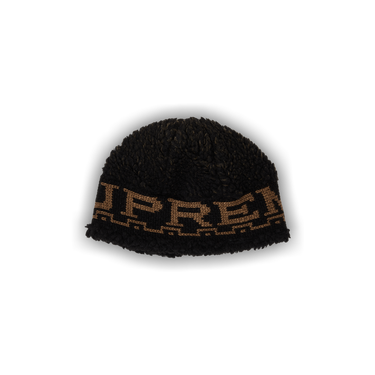 Buy Supreme Sherpa Logo Beanie 'Black' - FW23BN8 BLACK | GOAT