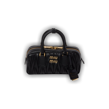 Miu Miu｜ (5BE090 2CRM F0002) Miu Miu Logo Embossed Leather Handbag | REVERSIBLE