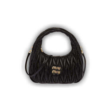 Buy Miu Miu Wander Matelassé Nappa Leather Hobo Bag 'Black