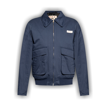 Buy Marni Gabardine Workwear Jacket 'Ink' - JUMU0153UX