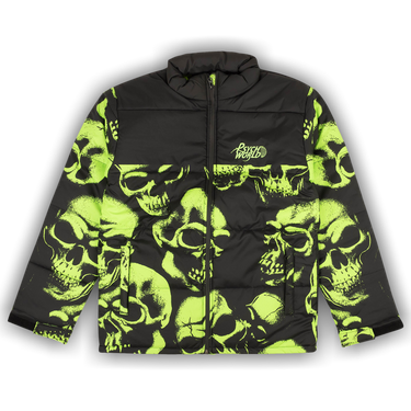 Buy Psychworld Skull Print Puffer Jacket 'Black/Lime Green' - 1482 Buy Psychworld Skull Print Puffer Jacket 'Black/Lime Green' - 1482