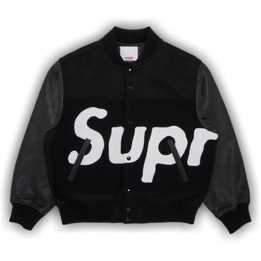 Buy Supreme Big Logo Chenille Varsity Jacket 'Black' - SS24J67 BLACK | GOAT
