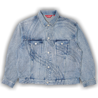 Buy Supreme S Logo Denim Trucker Jacket 'Washed Blue 