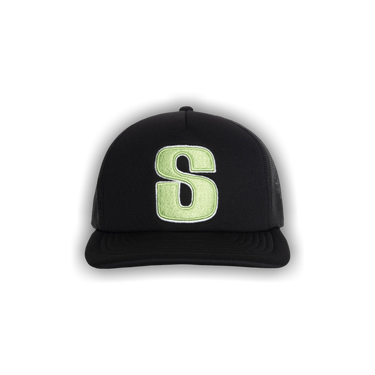 Buy Stussy Trucker Big S Snapback 'Black' - 1311132 BLAC | GOAT