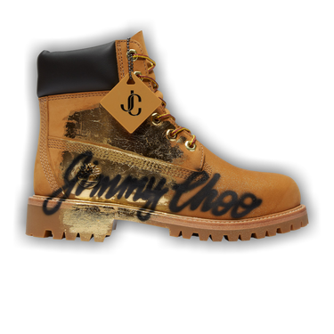 JIMMY CHOO Timberland パテントレザー Boots ニーハイブーツ JIMMY CHOO - ハーネス付き Black Timberland パテントレザー