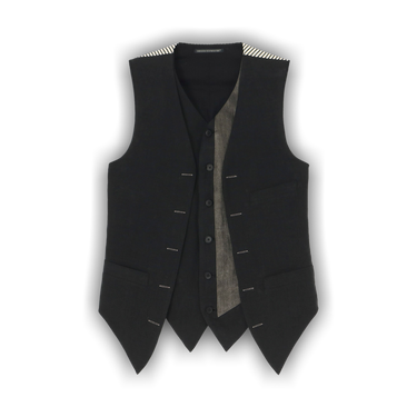 Buy Yohji Yamamoto Pour Homme Double Switching Vest 'Black' - HS