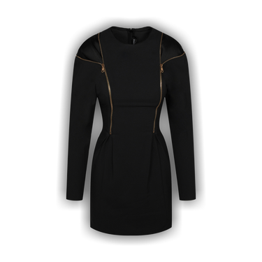 slim fit dress slacks Mac Duggal Women's Long Sleeve Gown in Black Gold | 8 main image 1