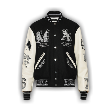 【AMIRI】メンズ Ma Angel Varsity Jacket AMOUBB1003 Buy Amiri MA Angel Varsity Jacket 'Black' - AMOUBB1003 001