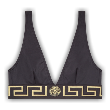 Buy Versace Greca Border Triangle Bikini Top 'Black