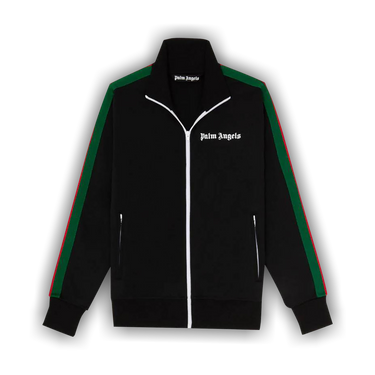 【関税&送料込】Palm Angels Track Jacket With Zipper Palm Angels logo-embroidered zip-up Jacket | Black | FARFETCH
