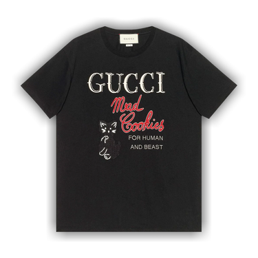 Buy Gucci Mad Cookies Print T-Shirt 'Black' - 615044 XJC0G 1082 | GOAT