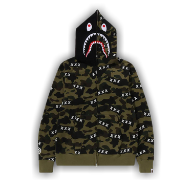 【A BATHING APEｘGOD SELECTION XXX】SHARK FULL ZIP HOODIE L A BATHING APE BAPE x GOD SELECTION XXX SHARK FULL ZIP HOODIE