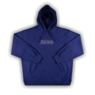 Buy Supreme x KAWS Chalk Logo Hooded Sweatshirt 'Washed Navy
