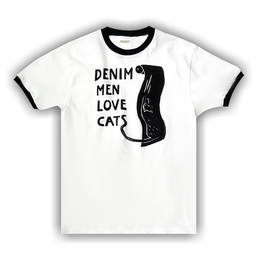 KAPITAL DENIM MEN LOVE CATS Tシャツ サイズ4 Kapital Unisex 20 Jersey Ringer T (DENIM MEN LOVE CATS
