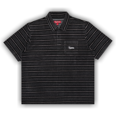 Buy Supreme Stripe Terry Short-Sleeve Polo 'Black' - SS24KN65