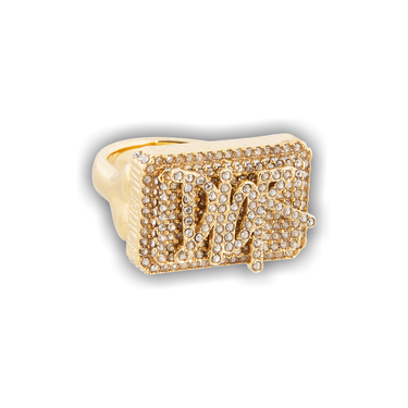 Buy Dior x Shawn Stussy Squared Ring With Crystals 'Gold