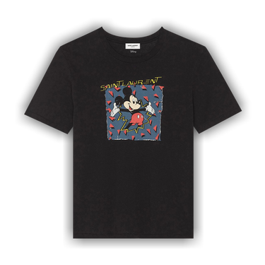 Buy Saint Laurent Mickey Mouse Print T-Shirt 'Noir/Multicolor
