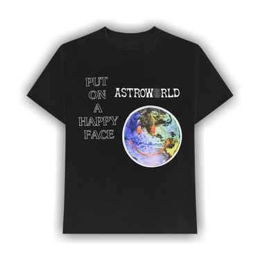 Buy Cactus Jack by Travis Scott Astroworld Happy Face T Shirt Black 1945 1FW180103AHFT BLAC GOAT