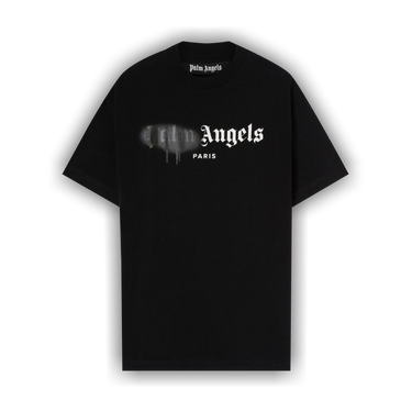 Buy Palm Angels Paris Sprayed Logo T-Shirt 'Black/Black