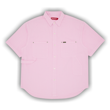 Supreme Loose Fit Short-Sleeve Denim Painter Shirt 'Pink'