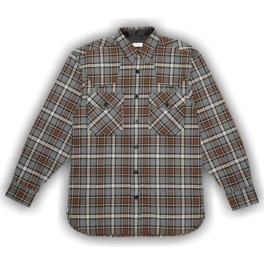 トップス DRIES VAN NOTTEN Grey Plaid Shirt 719758_00.png.png