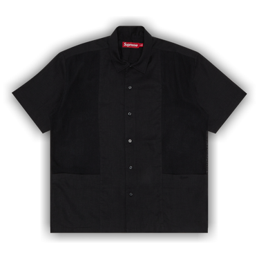 Buy Supreme Mesh Panel Linen Short-Sleeve Shirt 'Black' - SS24S13