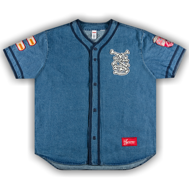 Buy Supreme Patches Denim Baseball Jersey 'Denim' - SS21KN39