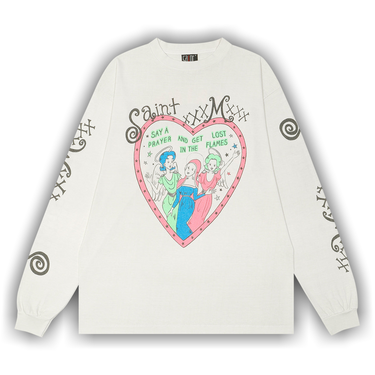 Buy Saint Michael Pink Heart Long-Sleeve Tee 'White' - SM