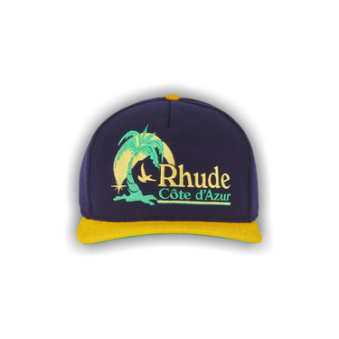 Buy Rhude Azur Coast Cap 'Navy/Yellow' - SS24HA01608276 | GOAT
