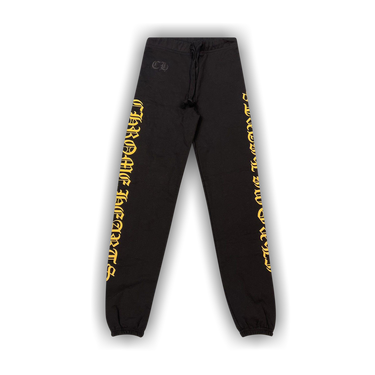 Buy Chrome Hearts Script Letter Sweatpants 'Black/Yellow
