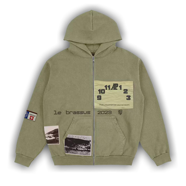 Cactus Jack by Travis Scott x Audemars Piguet Le Brassus Zip-Up Hoodie 'Khaki Brown' | Green | Men's Size XXL