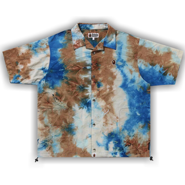 Buy BAPE Chusen One Point Open Collar Shirt 'Blue' - 1K20 132 011