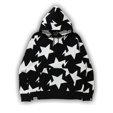 Buy BAPE Relaxed Sta Pattern Pullover Hoodie 'Black' - 1G80 114